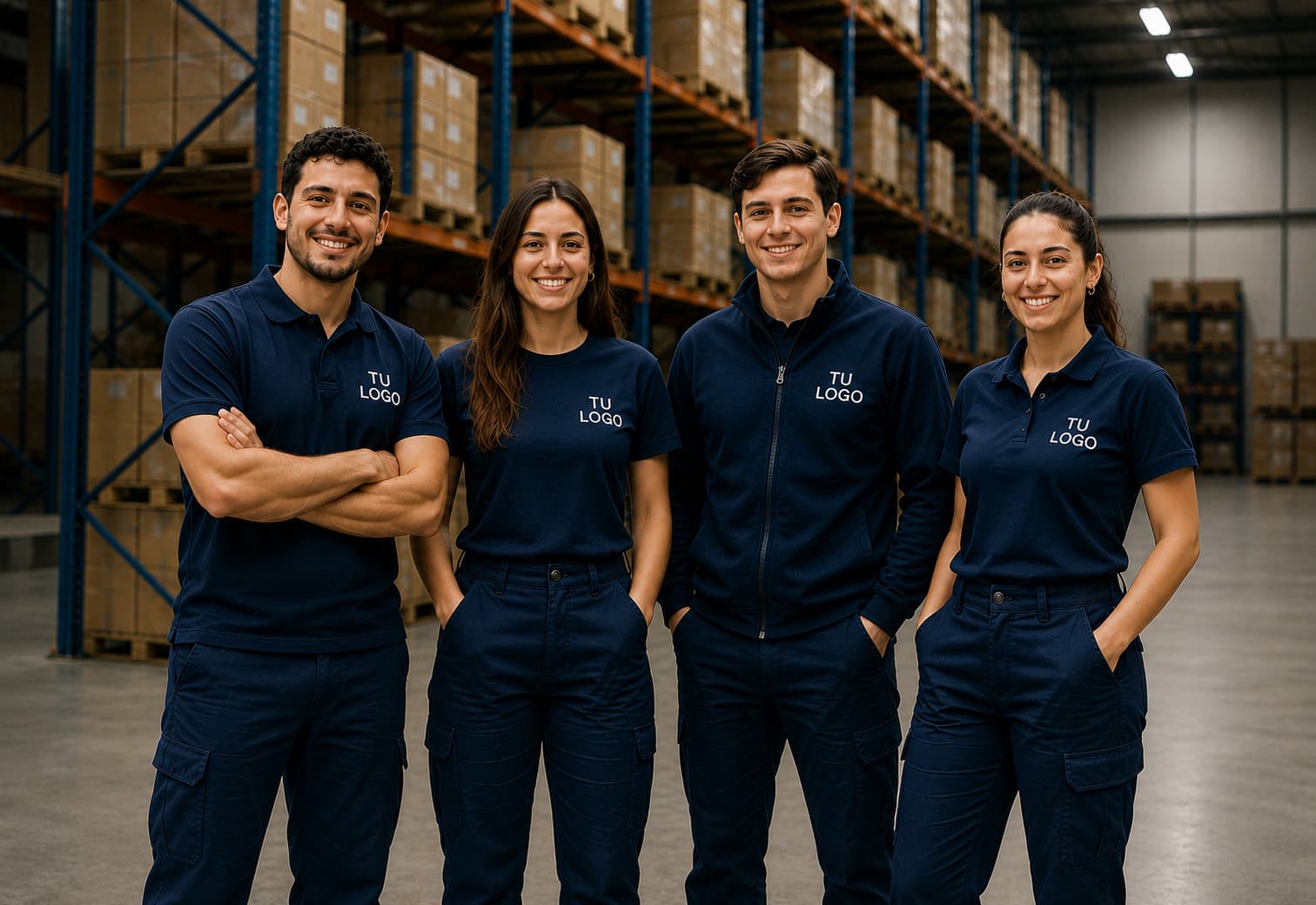 Equipo vistiendo uniformes Emsatex